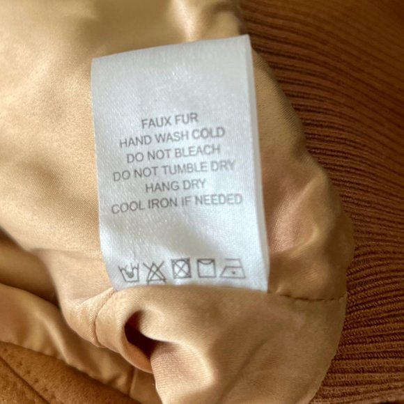 Lovers + Friends Felix Jacket camel faux suede bomber size XL - Picture 4 of 7